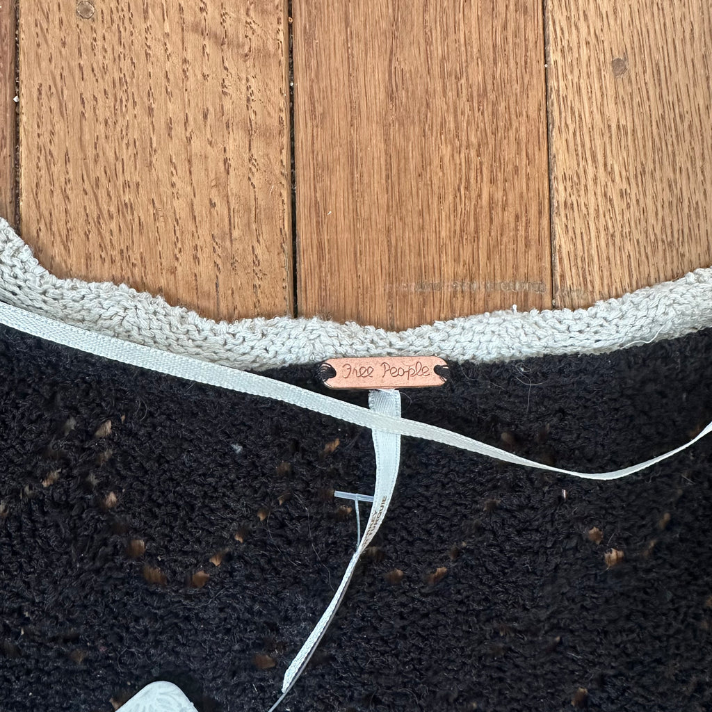 Free People Adelene Cardigan in the Black Cream Combo (NWT)