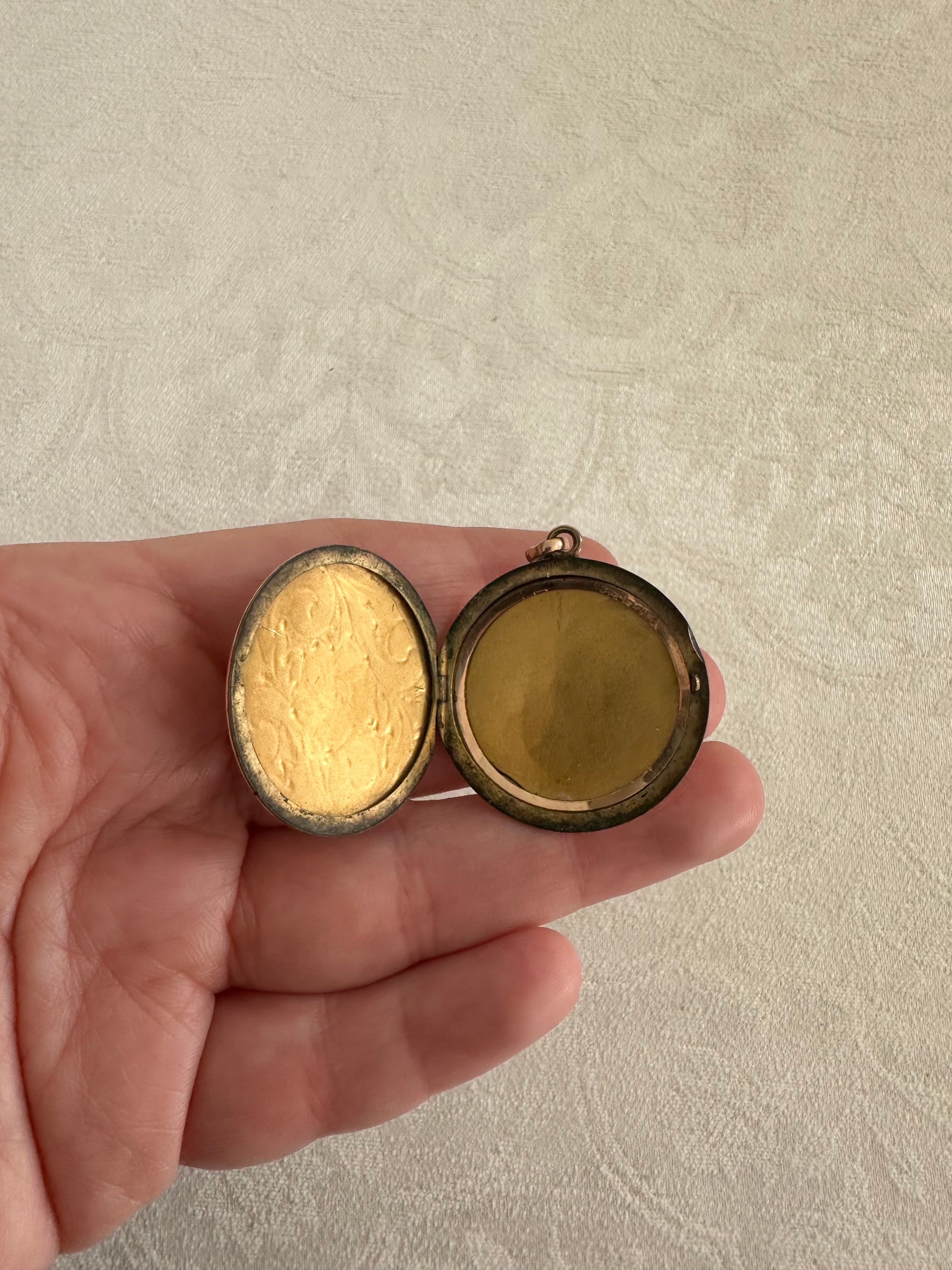 Antique Etched floral & Monogram Locket