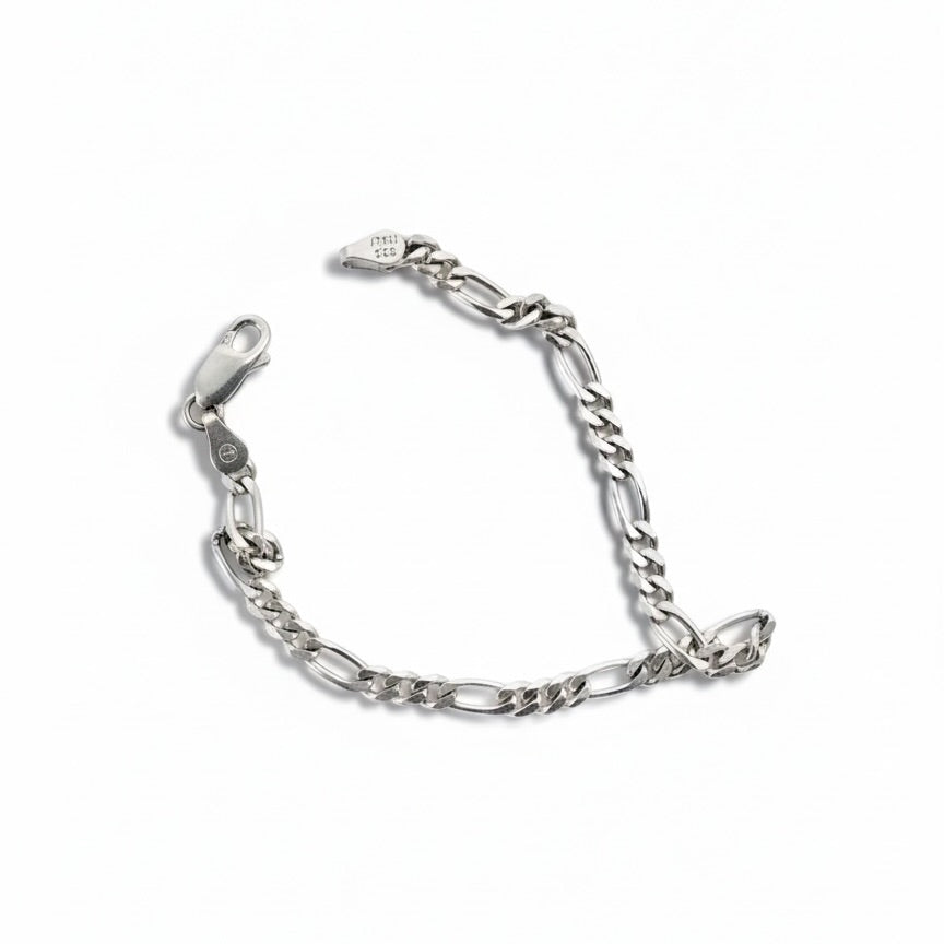 Sterling Silver The Italian Figaro Bracelet