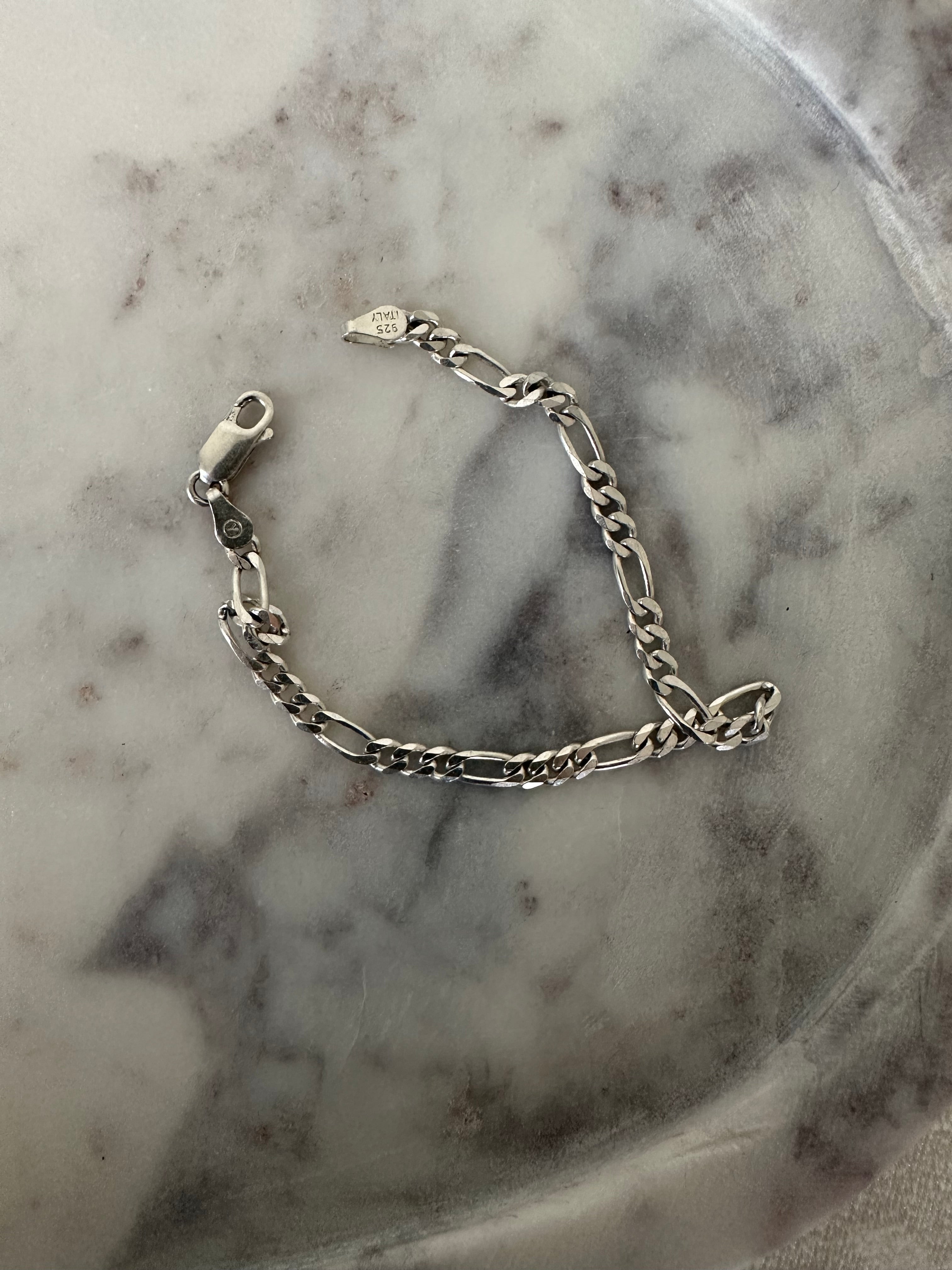 Sterling Silver The Italian Figaro Bracelet