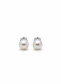 Vintage Crystal Crowned Pearl Stud Earrings