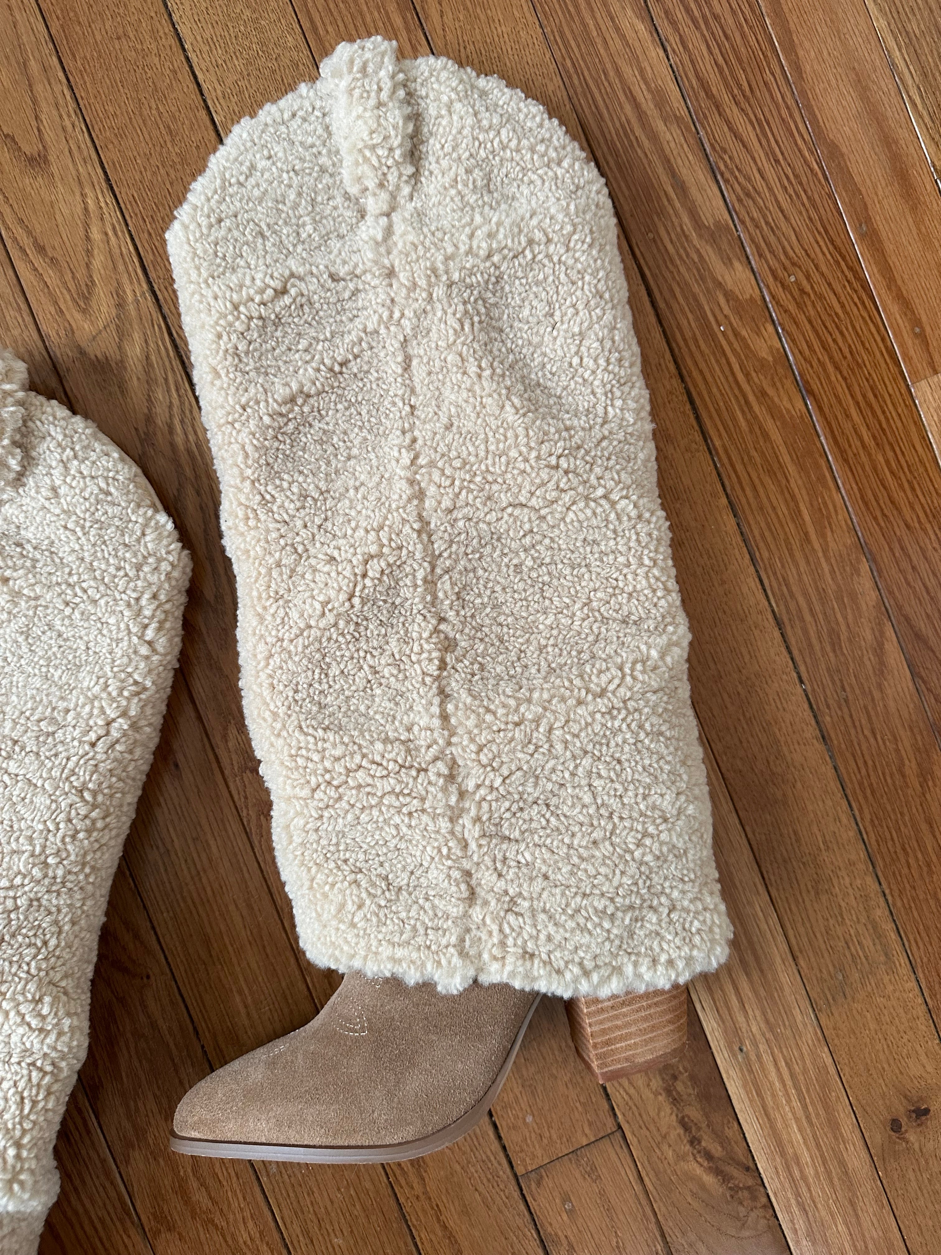 Steve Madden Unique Sherpa-Lined Suede Pointed Toe Boots