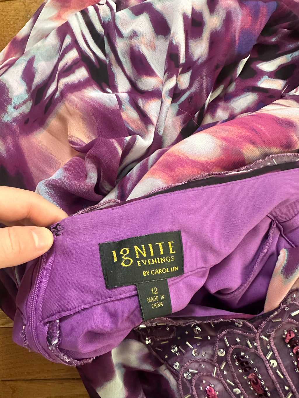 Vintage Y2K Butterfly Print Beaded Halter Gown