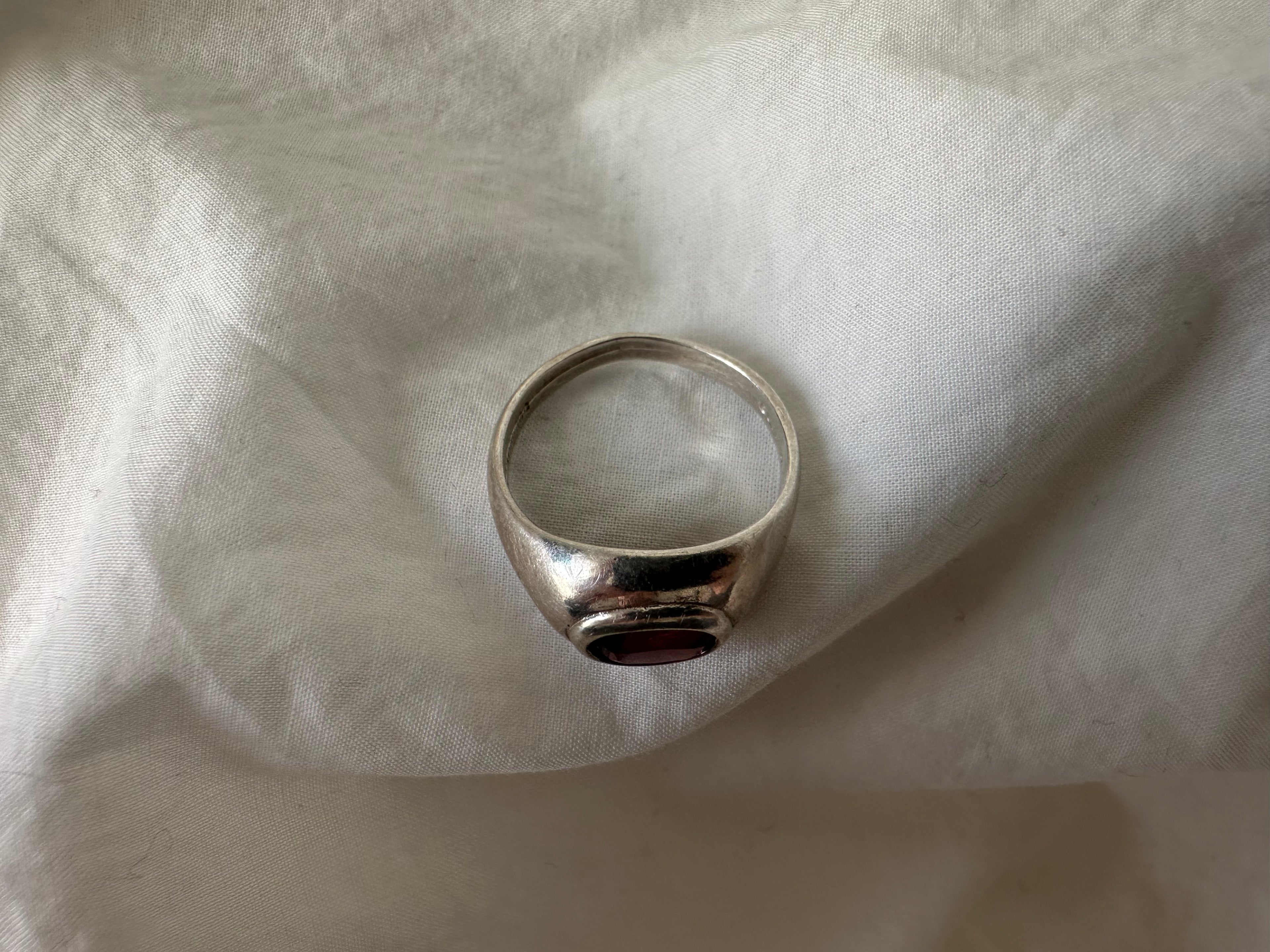 Vintage Sterling Oval Cut Amethyst Statement Ring