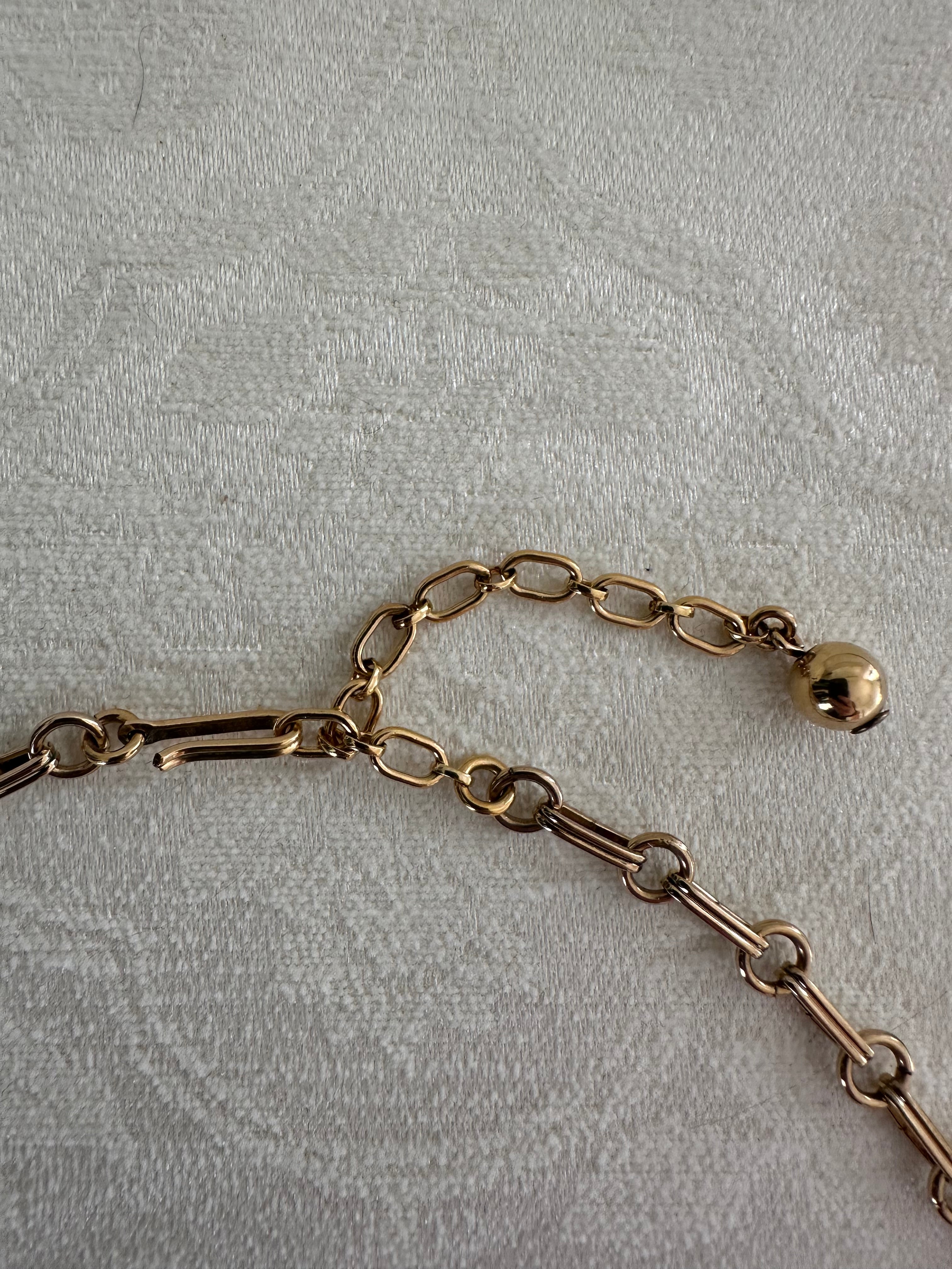 Vintage Gold Filled Noir Station Link Necklace