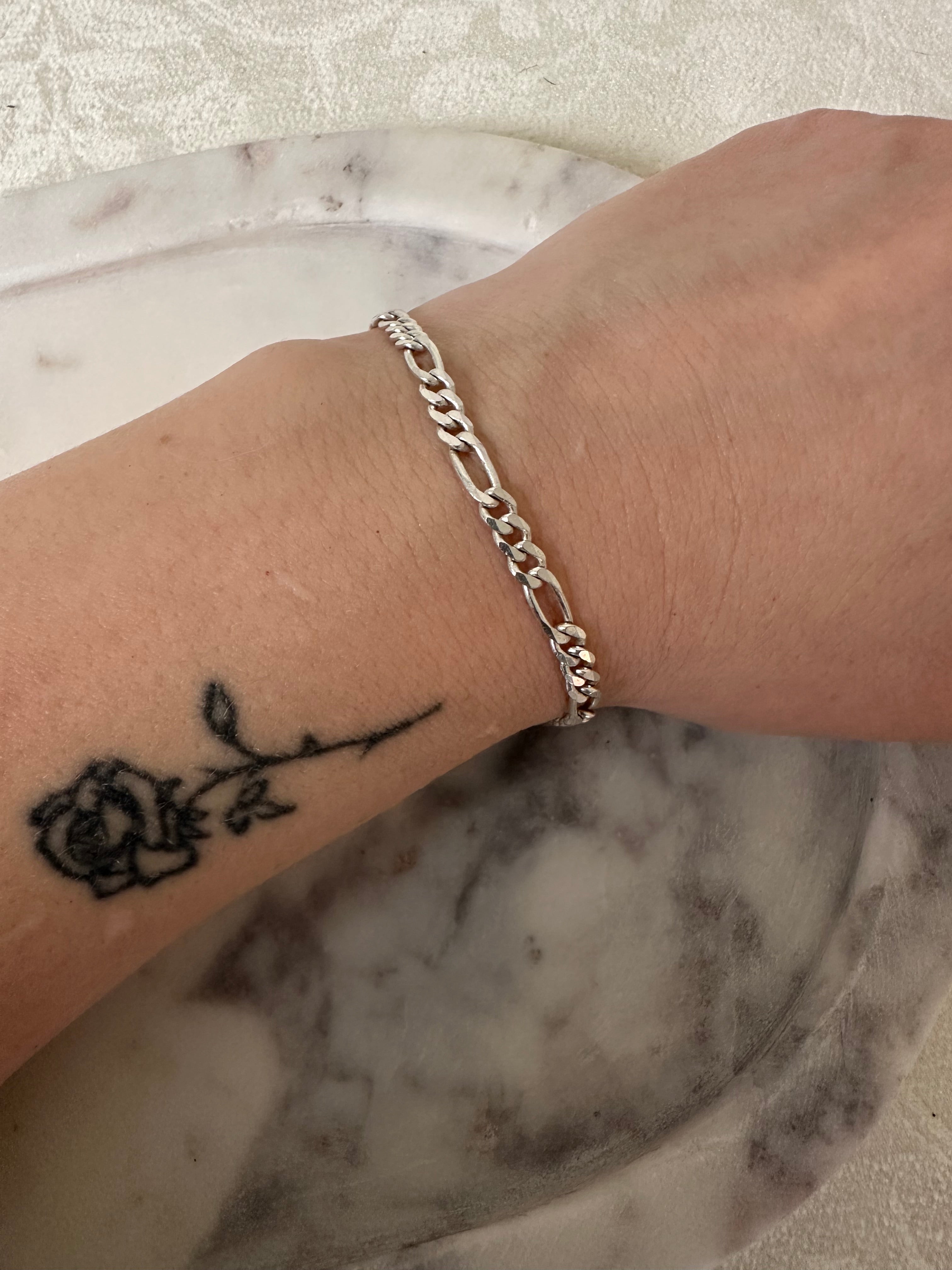 Sterling Silver The Italian Figaro Bracelet