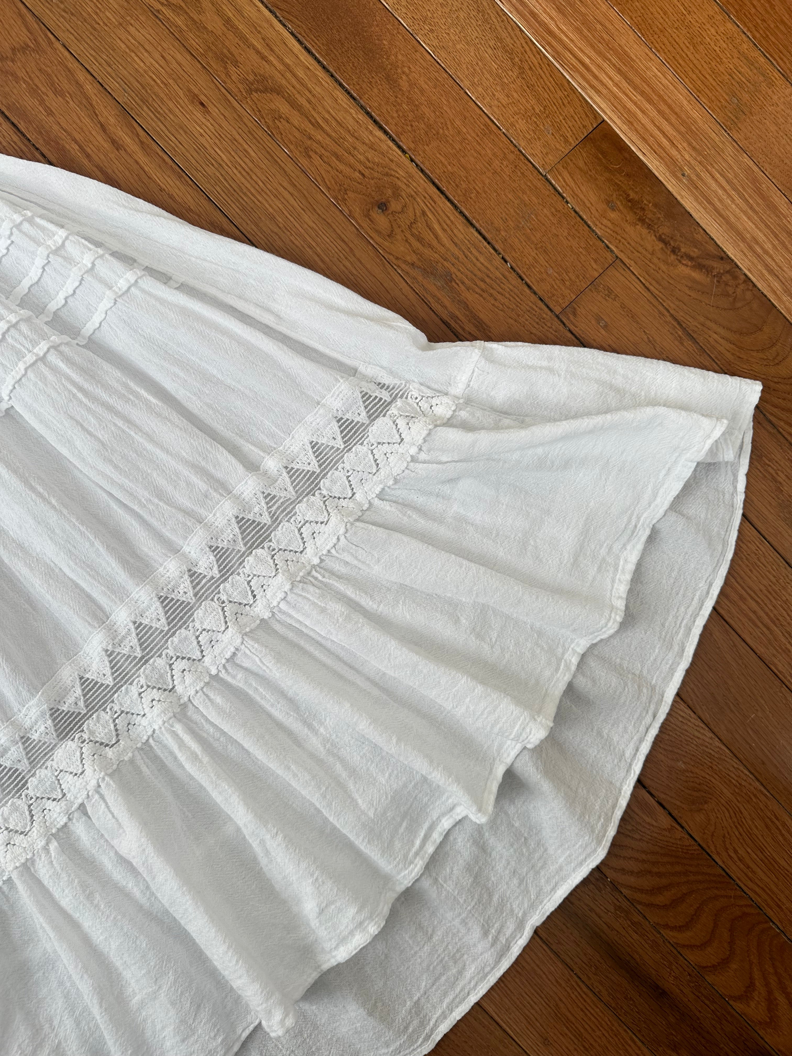 Ethereal White Crochet Halter Neck Tiered Bohemian Midi Dress