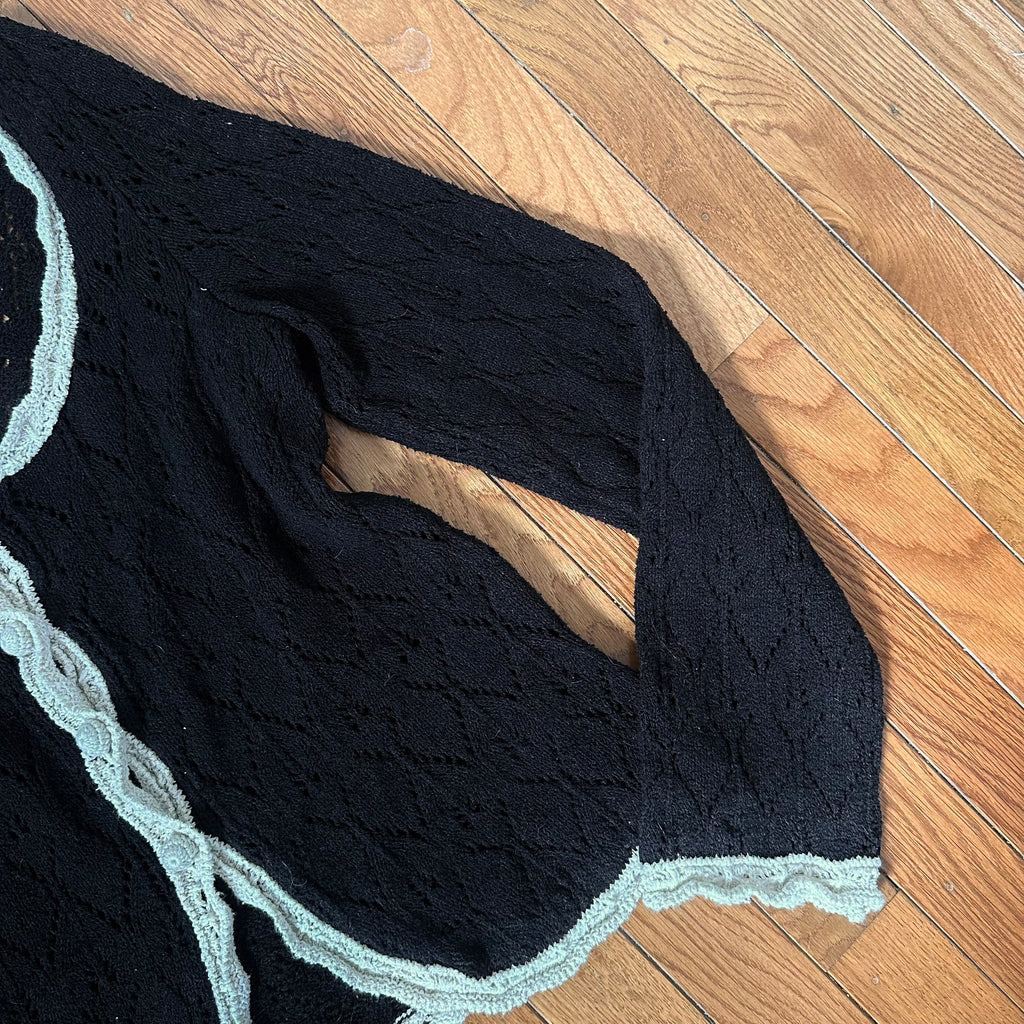 Free People Adelene Cardigan in the Black Cream Combo (NWT)