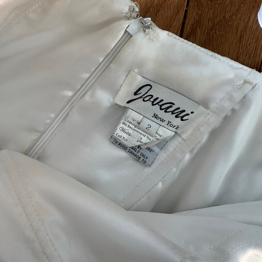 Vintage 2000s White Tulle Tiered Prom Dress