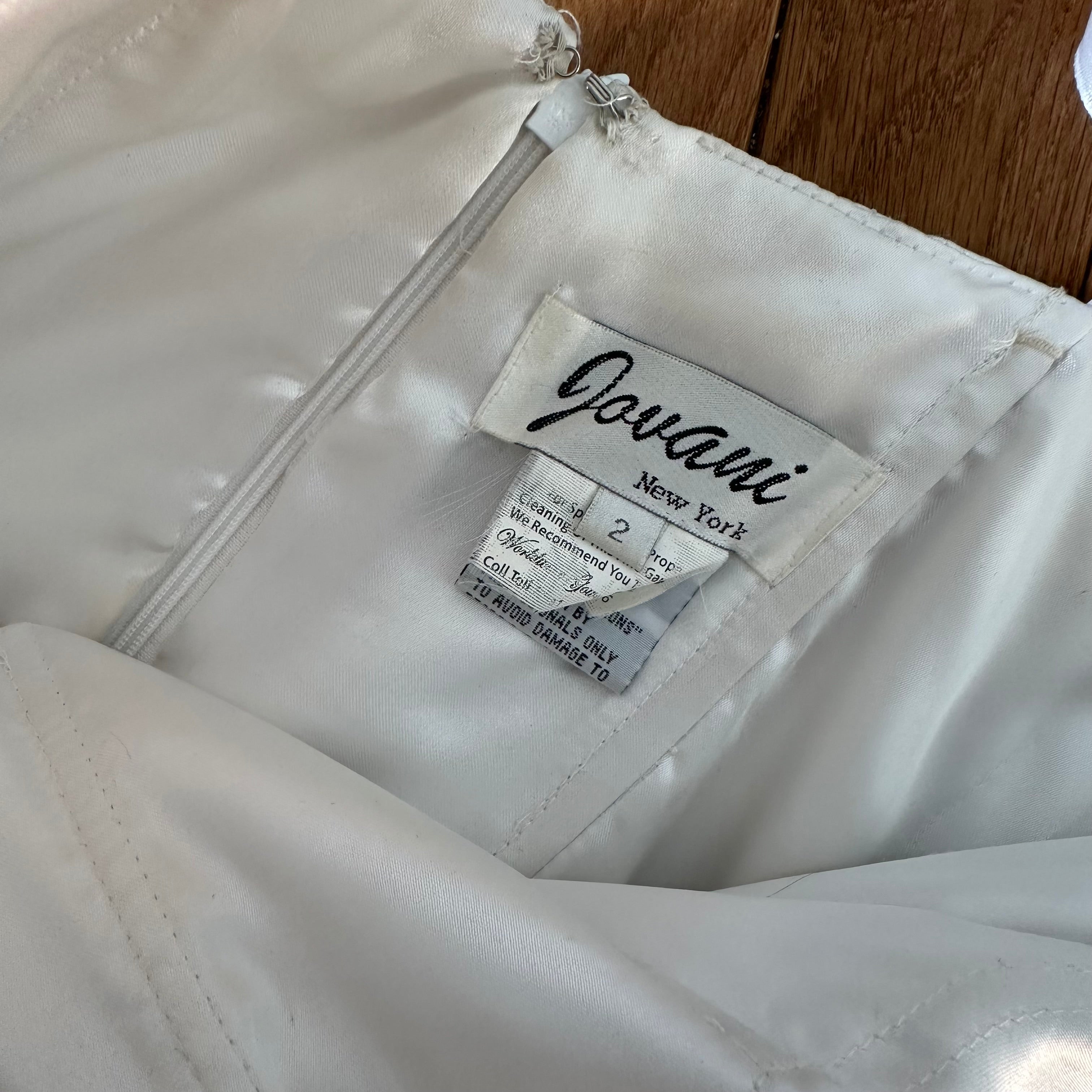 Vintage 2000s White Tulle Tiered Prom Dress