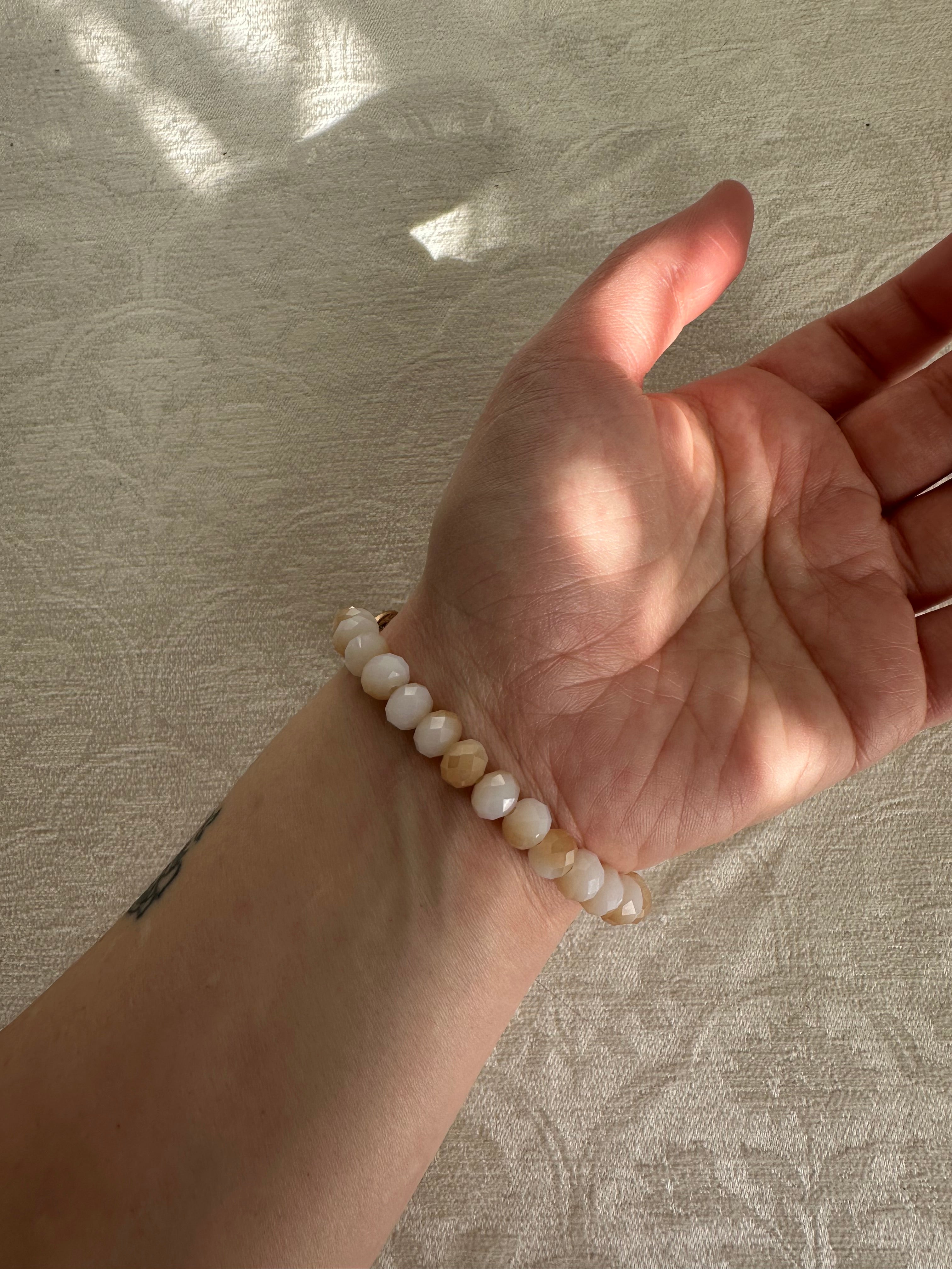 Hand made Ornate Antique Gold Filigree Bracelet with Center Moonstone Cabochon