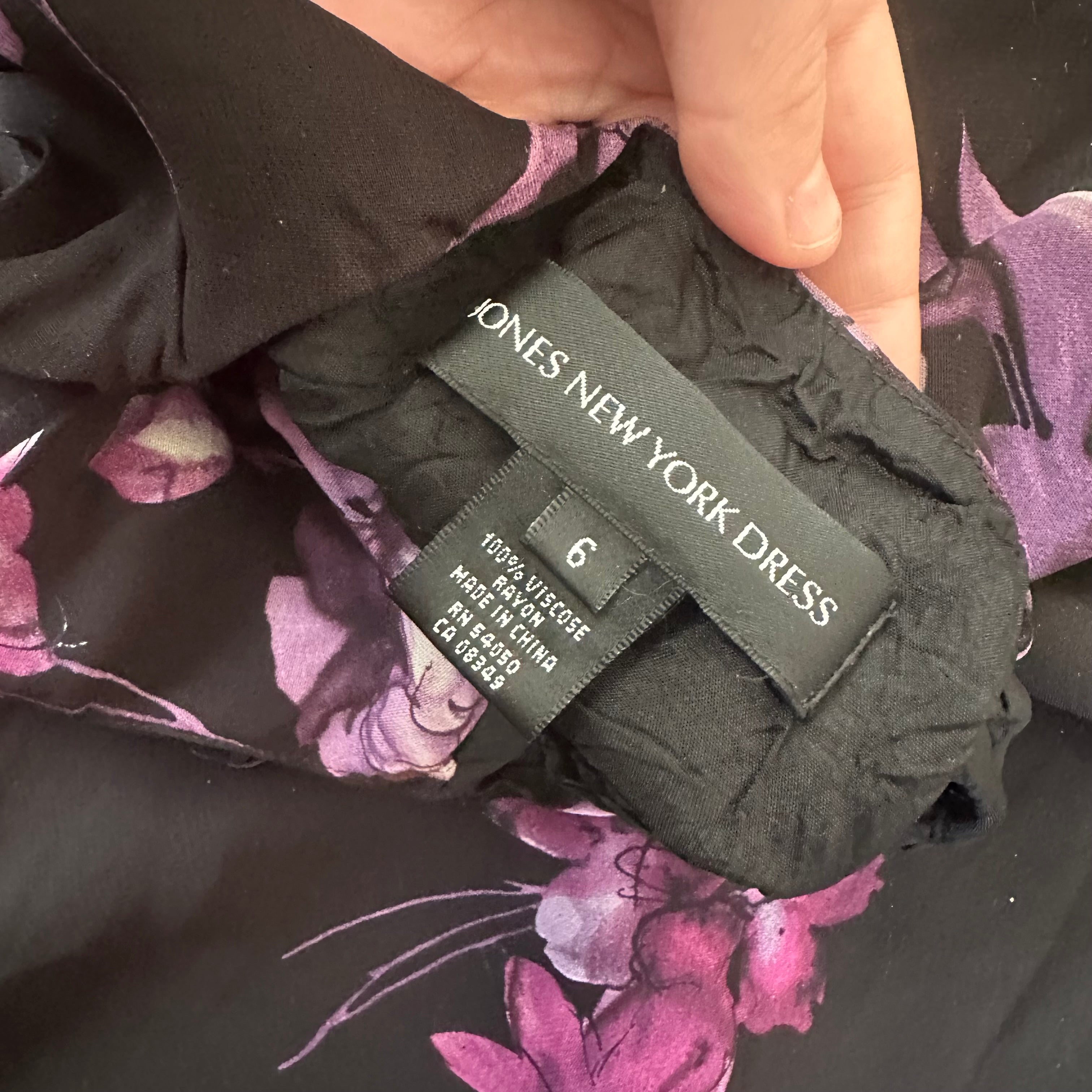 Vintage 2000s Midnight Purple Floral midi Dress