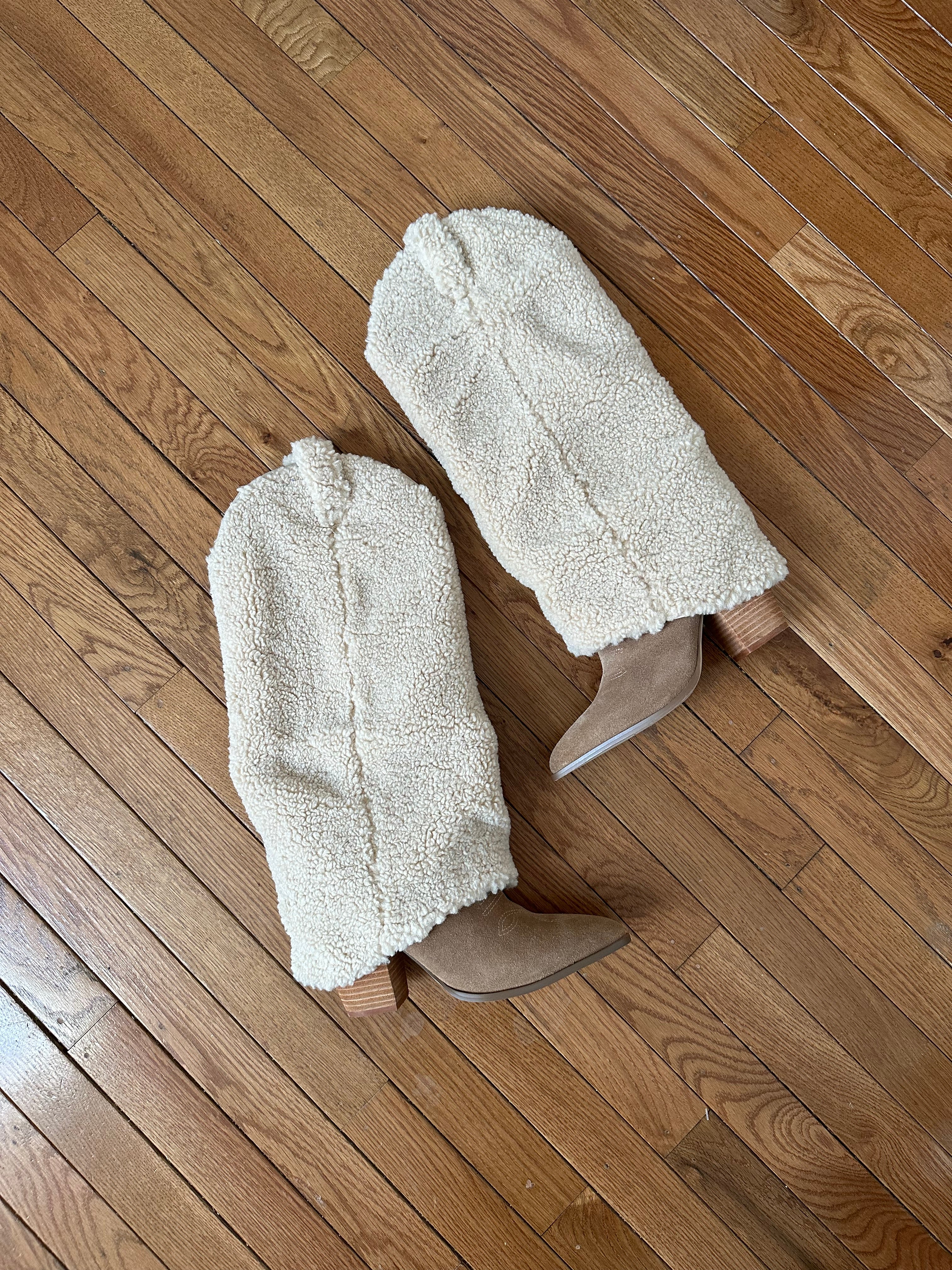 Steve Madden Unique Sherpa-Lined Suede Pointed Toe Boots