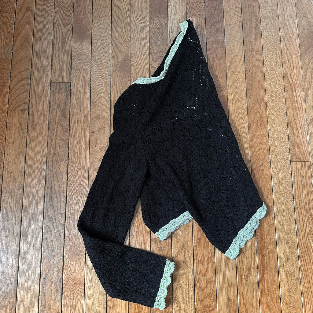 Free People Adelene Cardigan in the Black Cream Combo (NWT)