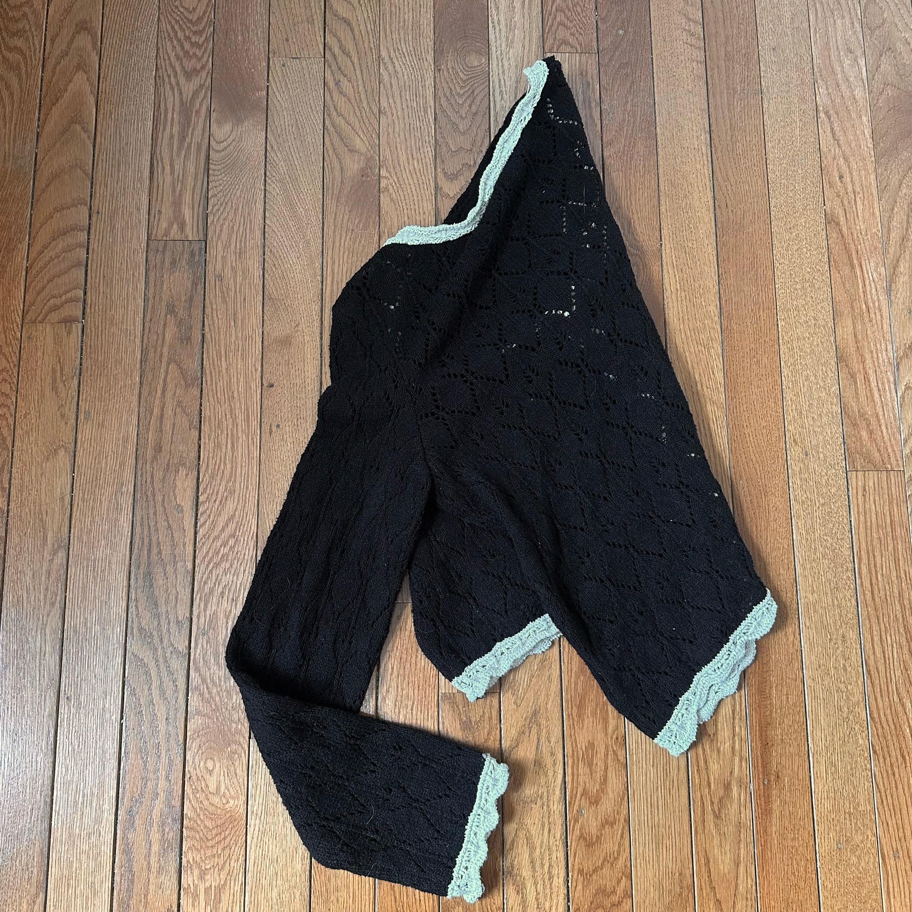 Free People Adelene Cardigan in the Black Cream Combo (NWT)