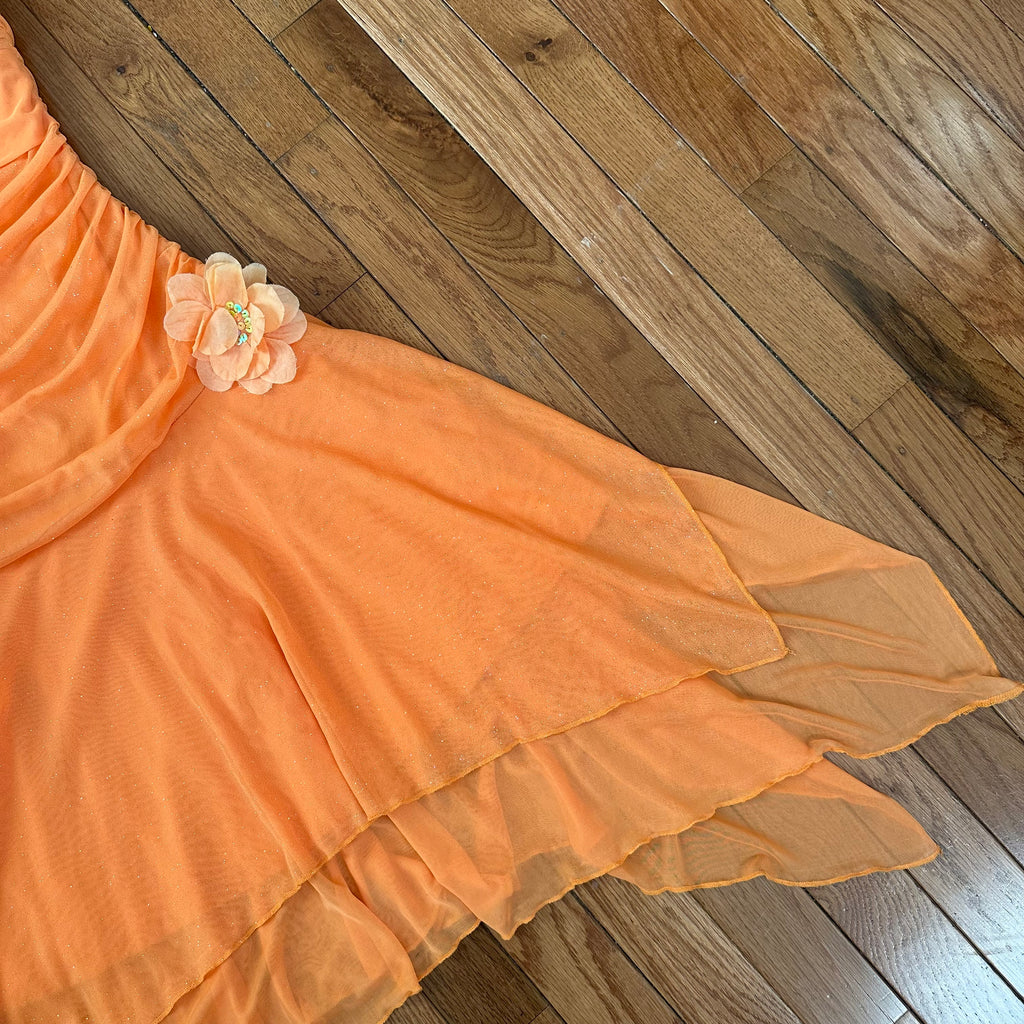 Vintage 2000s Shimmering Peach Halter Cocktail Dress