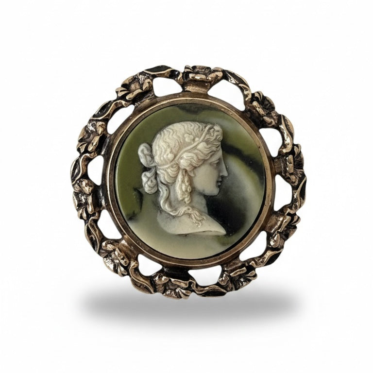 Vintage Maiden Cameo Brooch