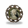 Vintage Maiden Cameo Brooch