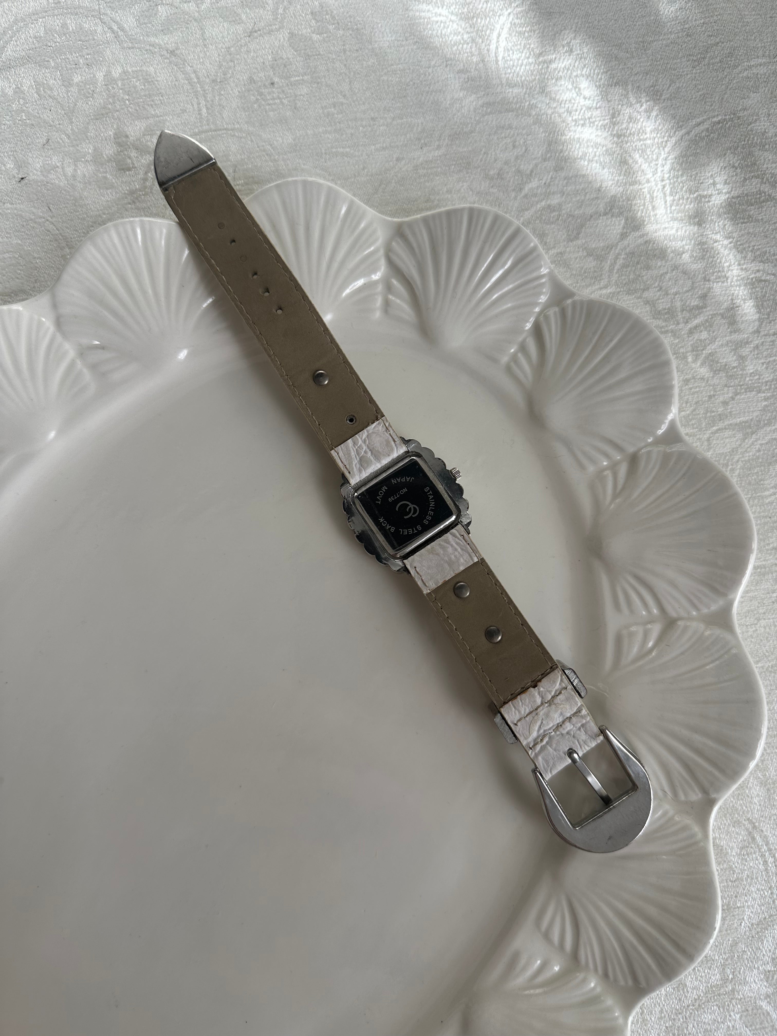 Art Deco Silver Crystal-Encrusted Oval Face Statement Watch