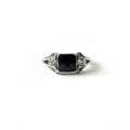 Vintage Sterling Emerald Cut Black Onyx Ring