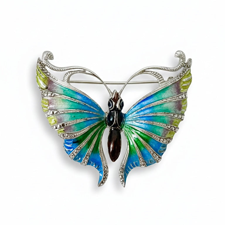Vintage Enamel Butterfly Brooch