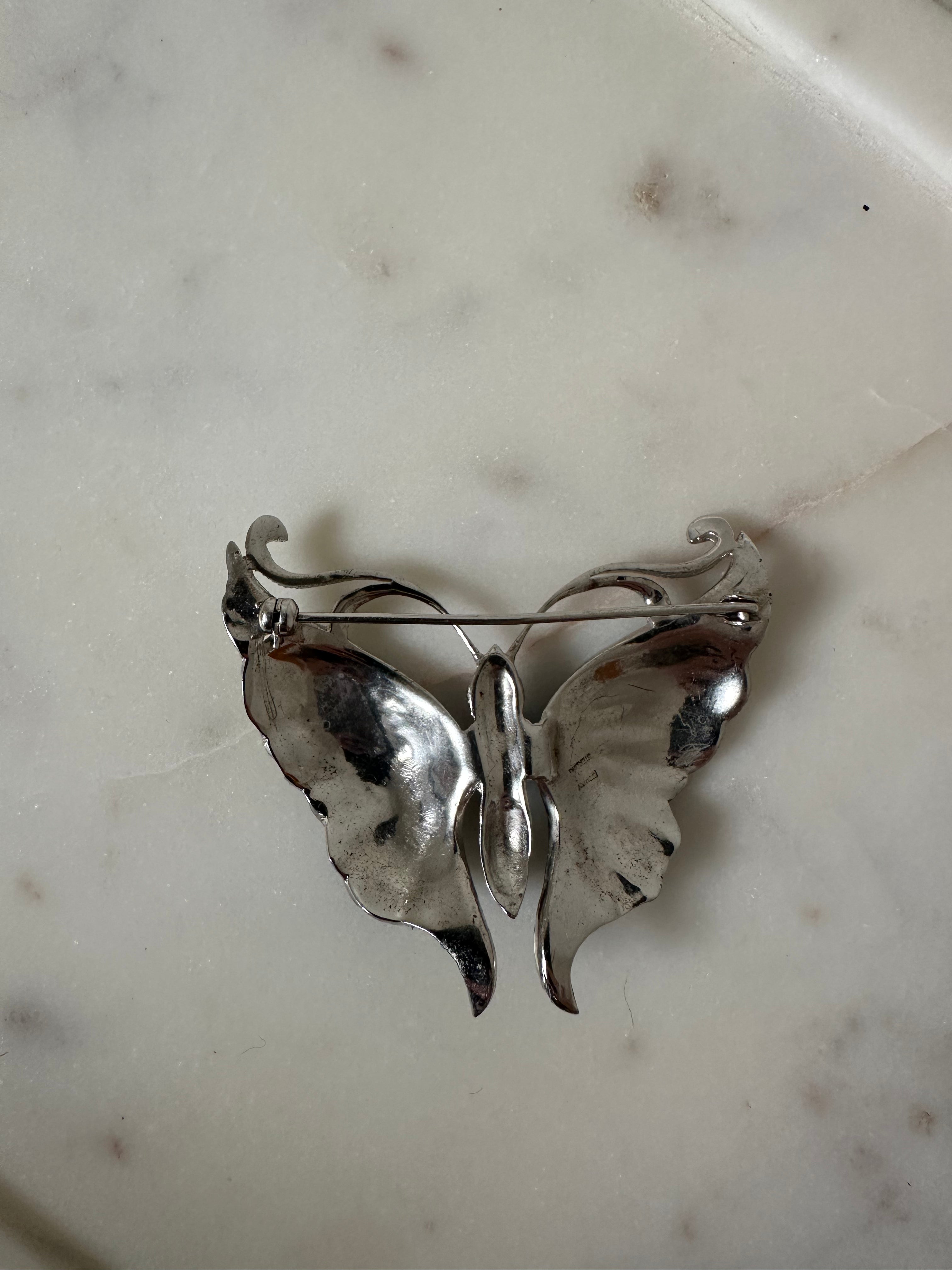 Vintage Enamel Butterfly Brooch